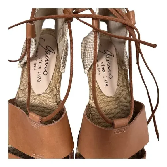 Gaimo, Cammel Leather Espadrille Sandals NEW , Sz 40 - Picture 6 of 12